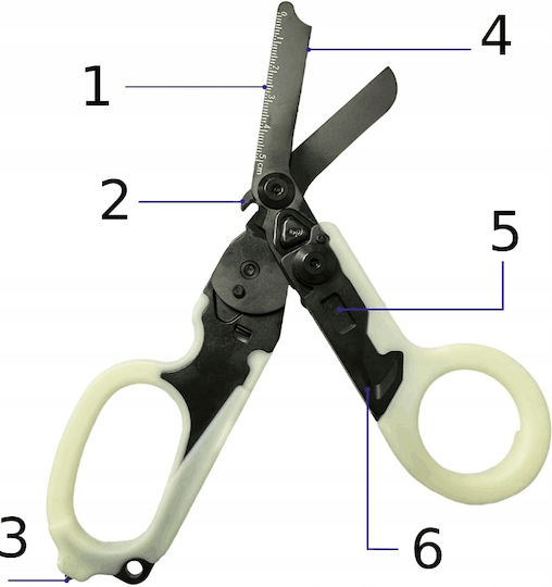 Tactical Medical Rescue Scissors Glow-in--dark 6-in-1 Gold