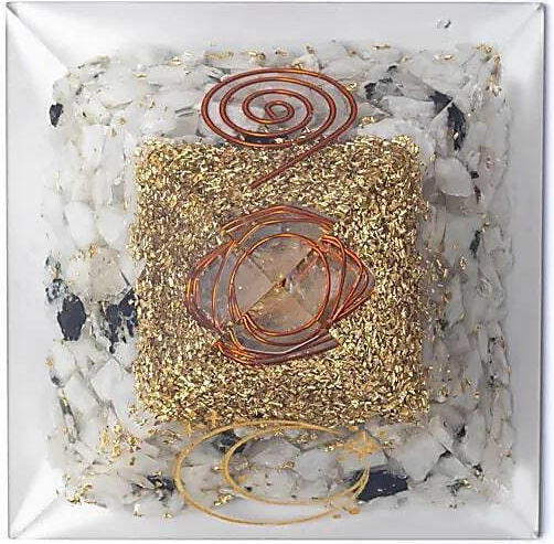Orgonit-Pyramide Mondstein Heilsteine 7,5 cm
