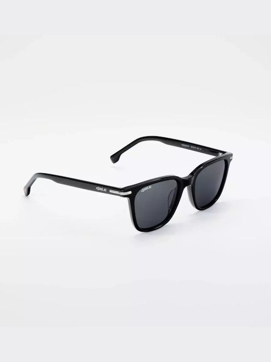 Cosselie Calabria Men's Sunglasses with Black Horn-Rimmed Frame and Gray Lenses