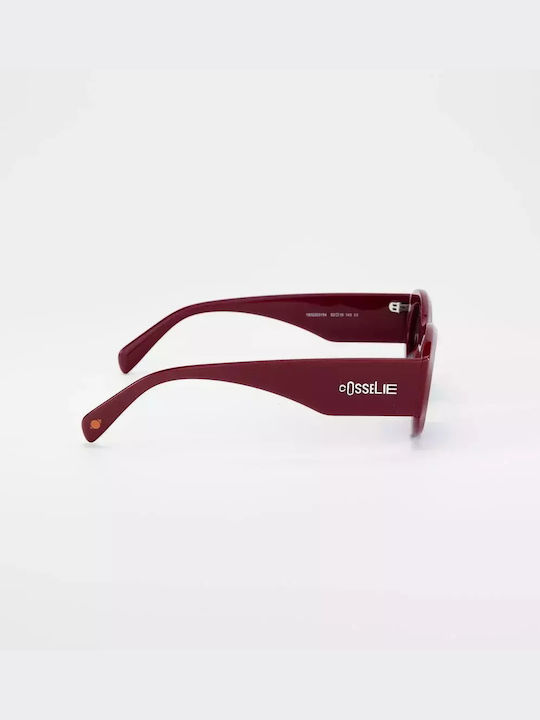Cosselie Cosselie Women's Sunglasses with Red Horn-Rimmed Frame and Gray Lens