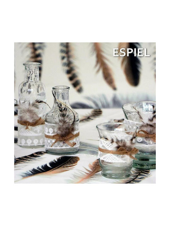 Espiel Decorative Vase Feather Transparent 5.5x5.5x16.5cm