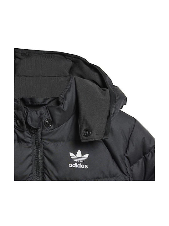 Kinder Sportjacke mit Futter & Kapuze Black Down
