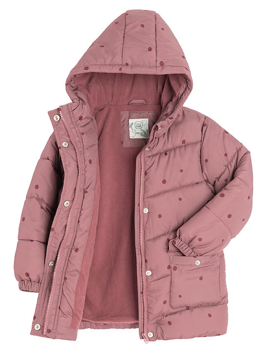 Kids Casual Short Jacket with Hood Pink