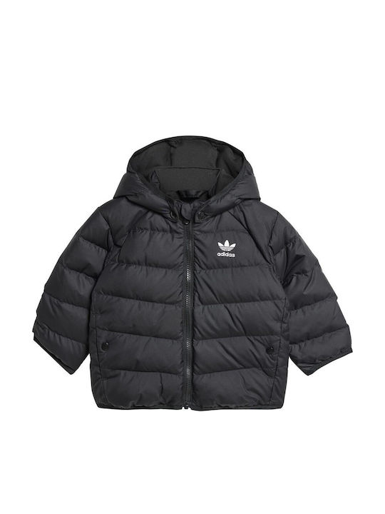 Kinder Sportjacke mit Futter & Kapuze Black Down