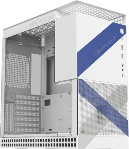 Geometric Future M4 Gaming Midi-Turm Computergehäuse mit Seitenfenster Lancelot Weiß