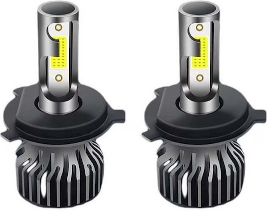 Set de 2 becuri LED H4 Cob H4 100W 12000 Lumen Lumină Alb Rece