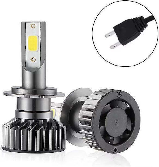 Set de 2 becuri LED H7 100W COB lumină albă rece 12000lm
