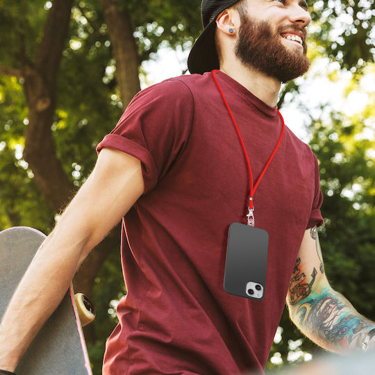 Universal Smartphone Cord Braided Nylon Case 90cm Red