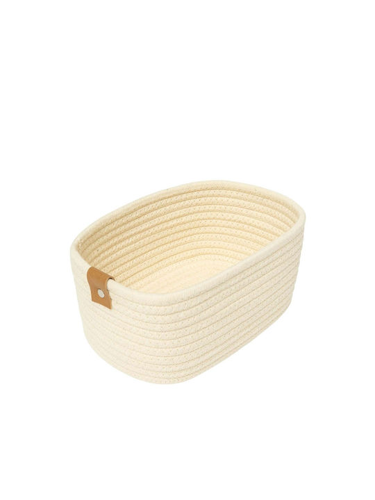 5Five Fabric White Storage Basket 32x25x12cm 3 Pieces