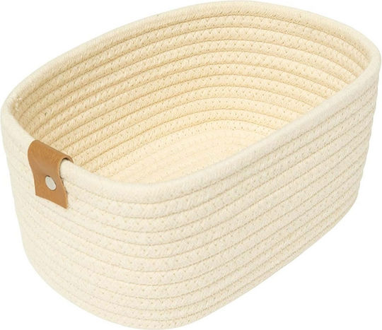 5Five Fabric White Storage Basket 32x25x12cm 3 Pieces