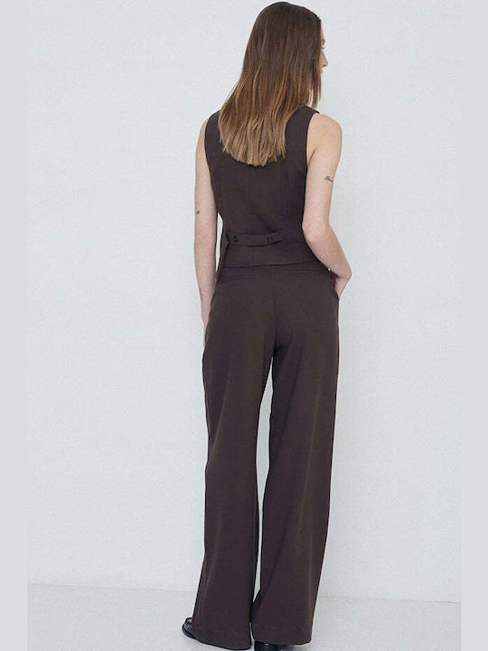 Women's Fabric Trousers Regular Fit Black