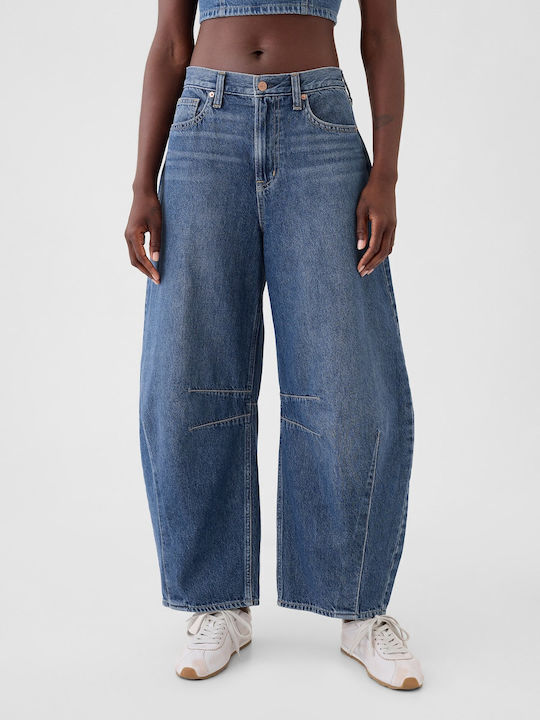 Hoch tailliert Damenjeans Dark Blue Indigo