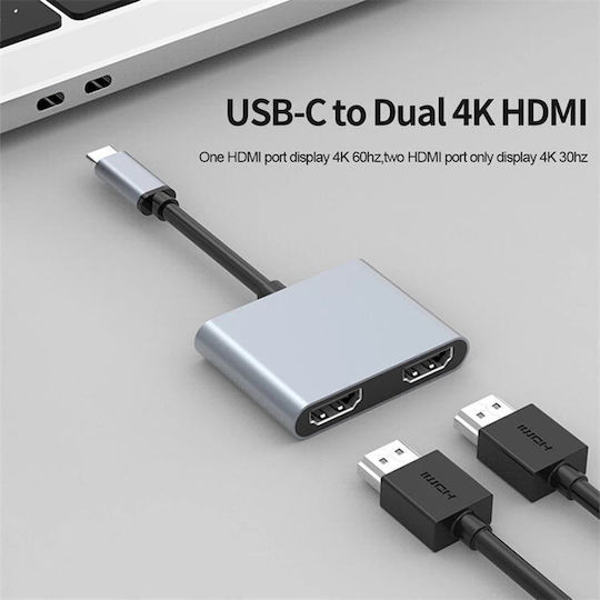 ATC USB-C Männlich Zu HDMI 2x Weiblich 1 Stück 06.005.0105