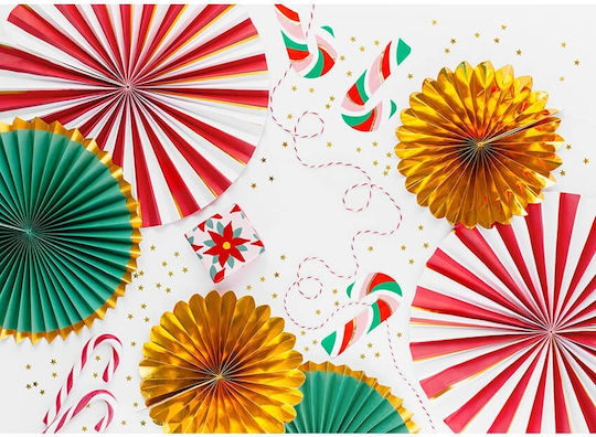 PartyDeco Christmas Decorative Rosettes Hanging Ornament for Party 3 Pieces 43cm