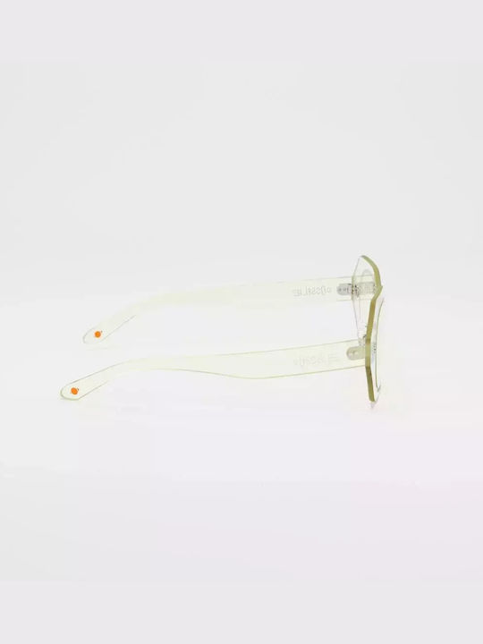 Cosselie Pelangi Unisex Sunglasses with Transparent Metallic Frame and Transparent Lens