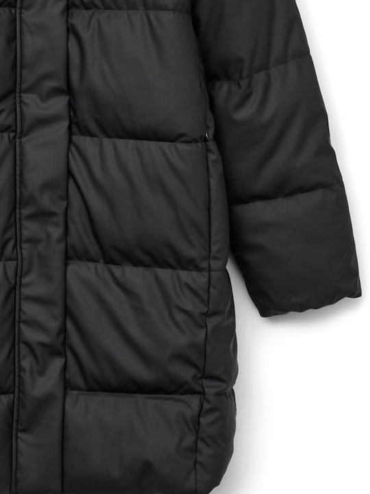 Women's Long Puffer Jacket for Winter Black