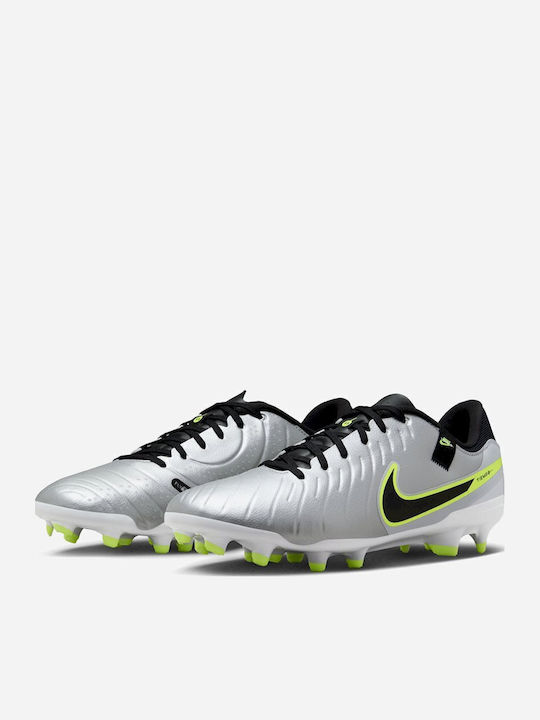 Nike Tiempo Legend 10 Academy Fußballschuhe mit Stollen Silber