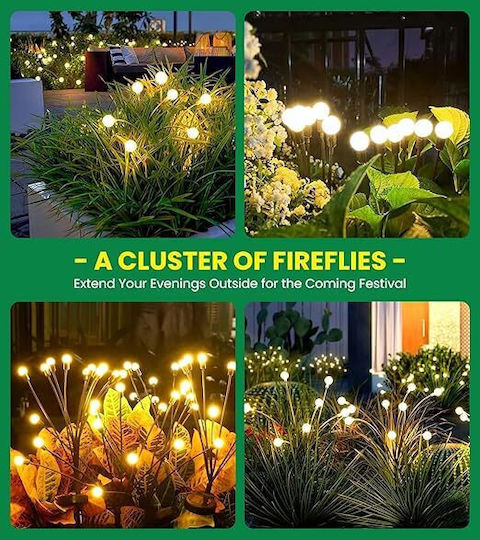 Solar-Gartenlampe 8 LED Glühwürmchen-Effekt IP44 3000K Warmweißes Licht