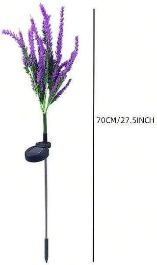 Set de 2 lămpi solare cu lavandă, înălțime 70cm, senzor de lumină IP65, violet