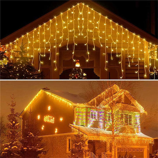 Instalație de Lumină Solară Alb Cald-rece Multicolor 320 Leds Telecomandă 12m