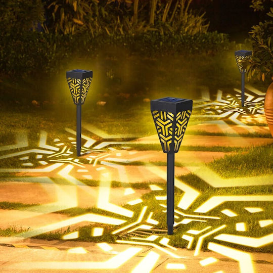 Set de 6 Lămpi Solare Decorative pentru Grădină 2 în 1 Suspendate sau Îngropate, Lumină Alb Cald Negru