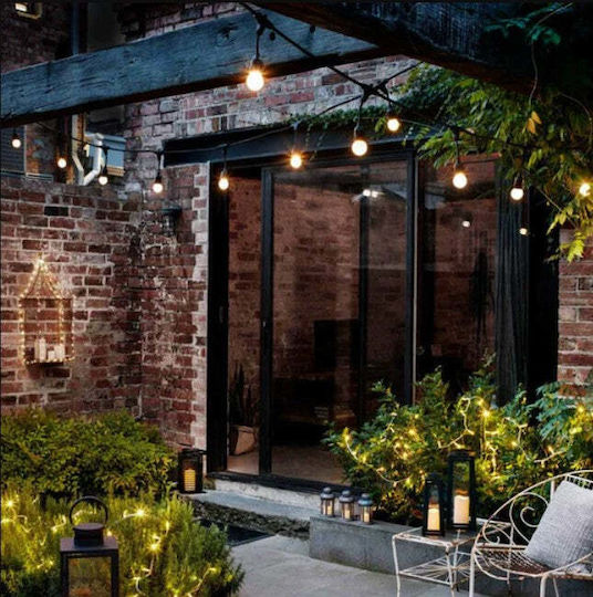 Ghirlande Luminoase Solare 25m/30m 25/30 Becuri Alb Cald Telecomandă