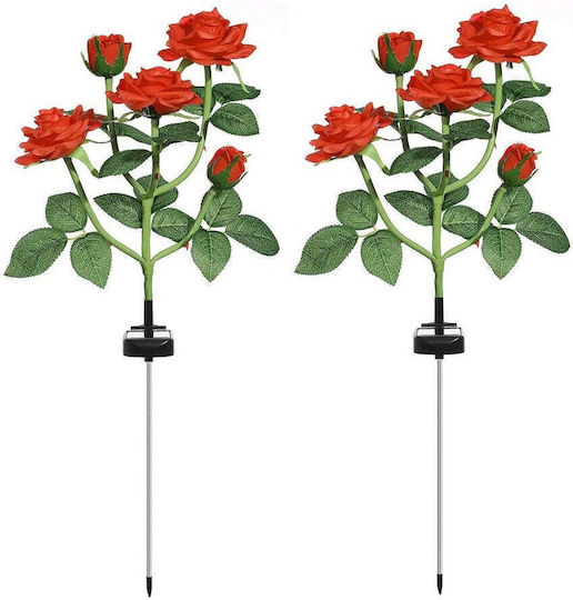 Σετ 2 X 74cm 7 Led Ηλιακά Φώτα Τριαντάφυλλων Αισθητήρας Φωτός 800mah Ip65 Πολύχρωμο