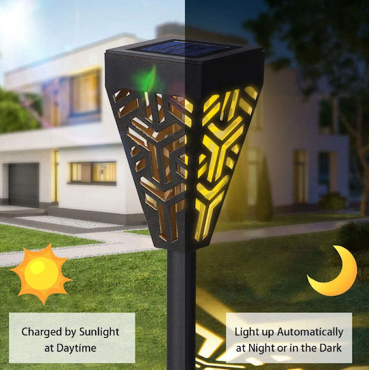 Set de 4 Lămpi Solare Decorative pentru Grădină 2 în 1 Suspendate sau Îngropate Lumină Alb Cald Negru