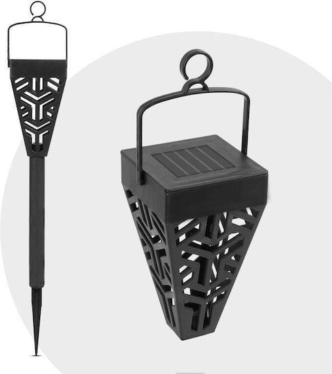 Set de 4 Lămpi Solare Decorative pentru Grădină 2 în 1 Suspendate sau Îngropate Lumină Alb Cald Negru