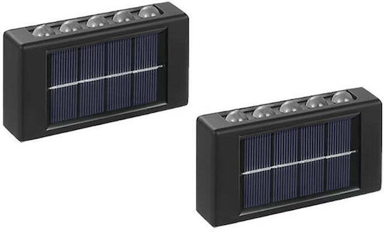 Set de Lămpi Solare de Perete cu 5 LED-uri Iluminare Sus-Jos