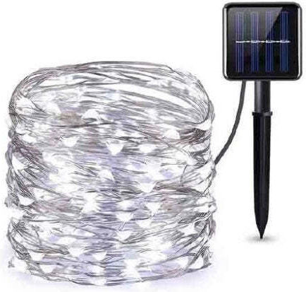 Instalație solară lumină caldă rece albă multicoloră 300 LED-uri 8 efecte 30m