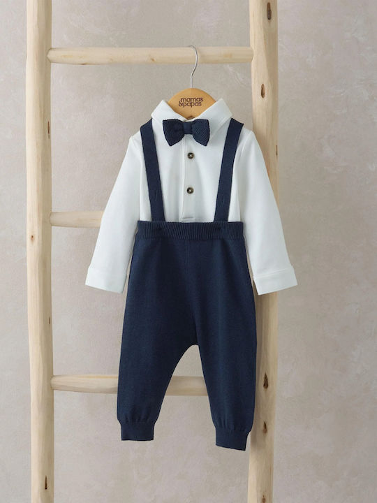 Mamas & Papas Babystrampler Langärmliges Blue, White