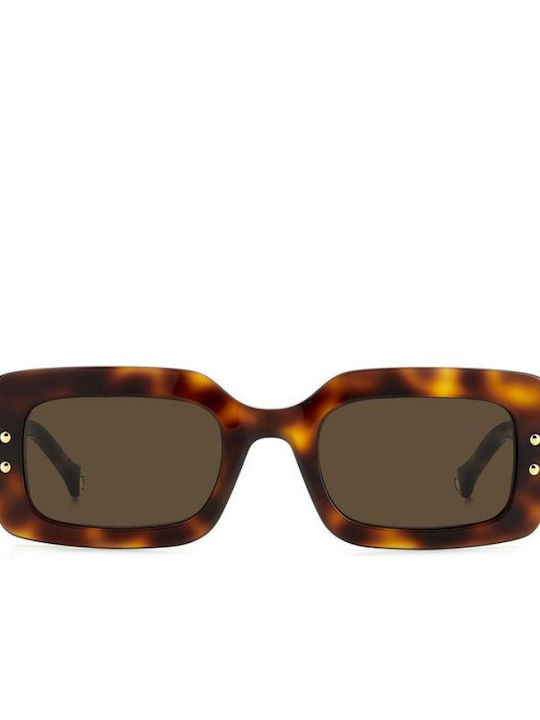 Carolina Herrera Unisex Sunglasses with Brown Tartaruga Plastic Frame and Brown Lens HER 0187/S O63/70