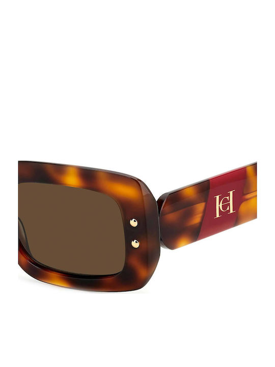 Carolina Herrera Unisex Sunglasses with Brown Tartaruga Plastic Frame and Brown Lens HER 0187/S O63/70