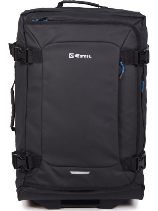 Estil Medium Fabric Suitcase Black With 2 Wheels Height 63cm
