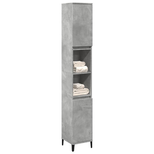 vidaXL Badezimmersäule Wandhängeschrank H30xB30xH190cm Gray