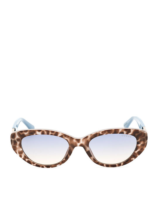 Guess Women's Sunglasses with Brown Tartaruga Plastic Frame and Blue Gradient Lens GU7849 92W
