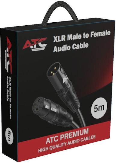 ATC Cable XLR male - XLR female Μαύρο 5m 02.009.0042
