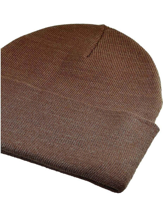 Beanie Γυναικείος Σκούφος Πλεκτός σε Καφέ χρώμα