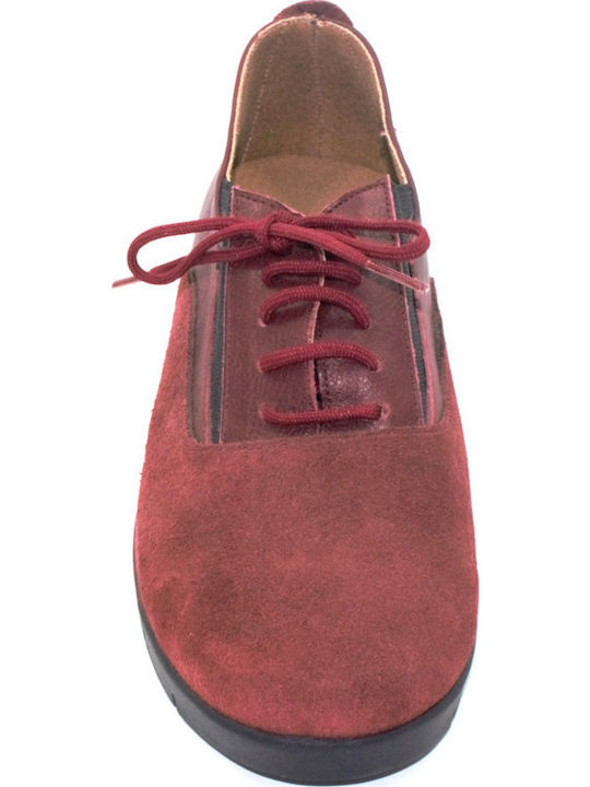 Leder Damen Mokassins in Burgundisch Farbe