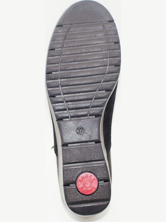Aero Leder Damen Mokassins in Schwarz Farbe