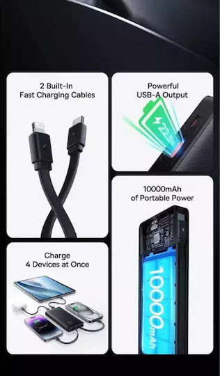 Baseus Airpow Air Lite Power Bank 10000mAh 22.5W με Θύρα USB-A και Θύρα USB-C Μαύρο