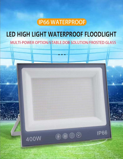 Proiector LED 400W 40000lm pentru Spații Exterioare sau Interioare IP66 Sticlă Mată Anti-Orbire