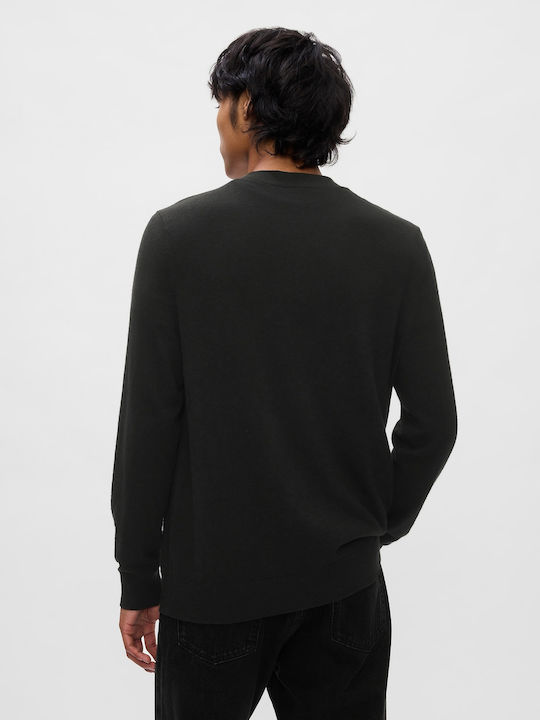 Men's Knitted Cardigan with Buttons Black