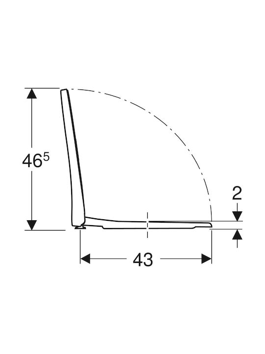 Geberit Toilet Seat Slim Soft Close Plastic 45x36.5cm White