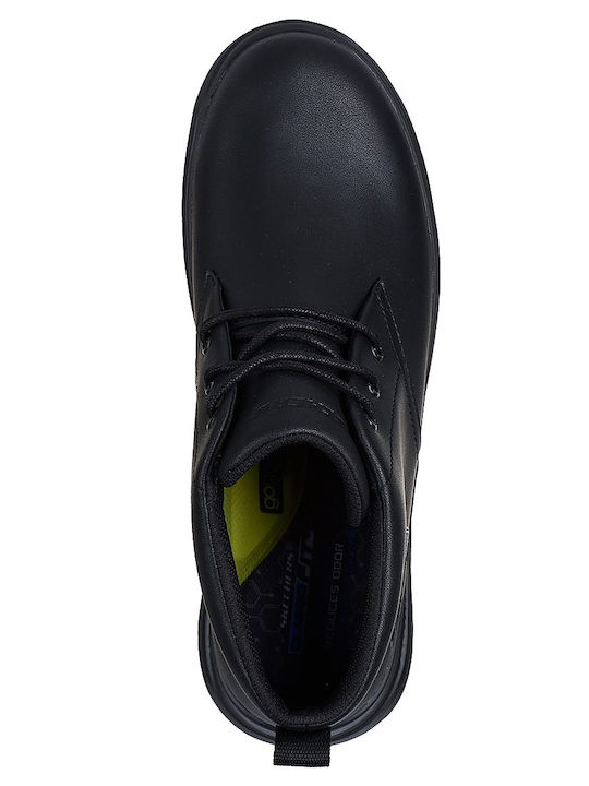 Leather Black Men's Boots Waterproof Anatomical