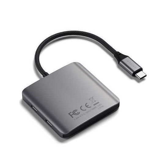 Satechi USB-C Docking Station με PD Γκρι (ST-H4CPDM)