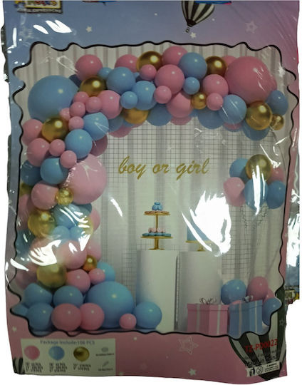 Composition with 106 Balloons Latex Gender Reveal