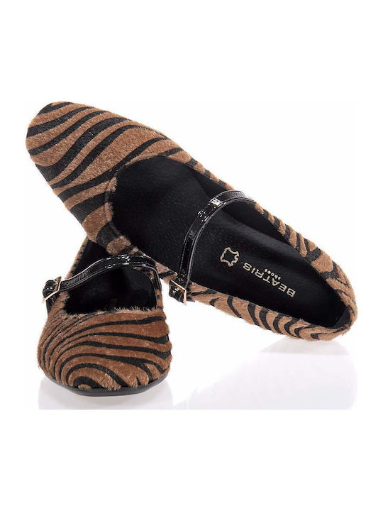 Beatris Leather Ballerinas Tabac Brown