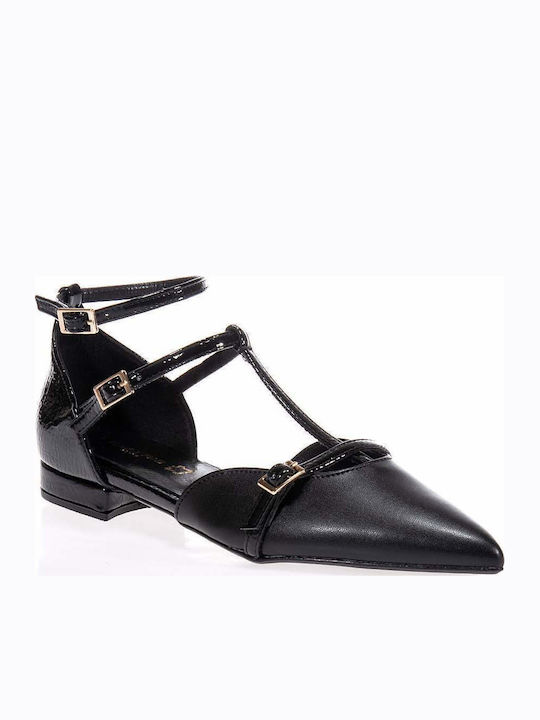 Patent Leather Pointy Ballerinas Black